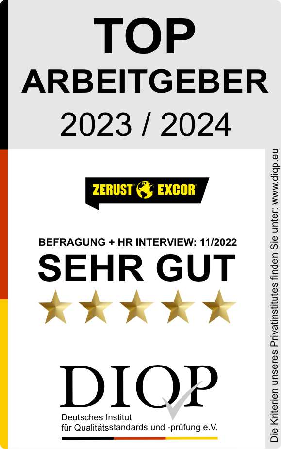 Top Arbeitgeber Siegel 2023/2024 Siegel Top Arbeitgeber 2023/2024 des DIQP mit Bewertung Sehr Gut